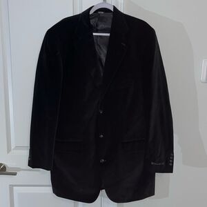 New Men's Velour Black Velvet 3 Button Dress Jacket Blazer Coat Sport Jacket XL